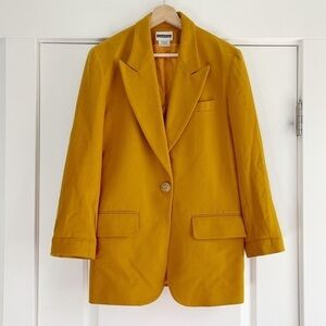 Vintage Golden Yellow Wool Blazer - 4